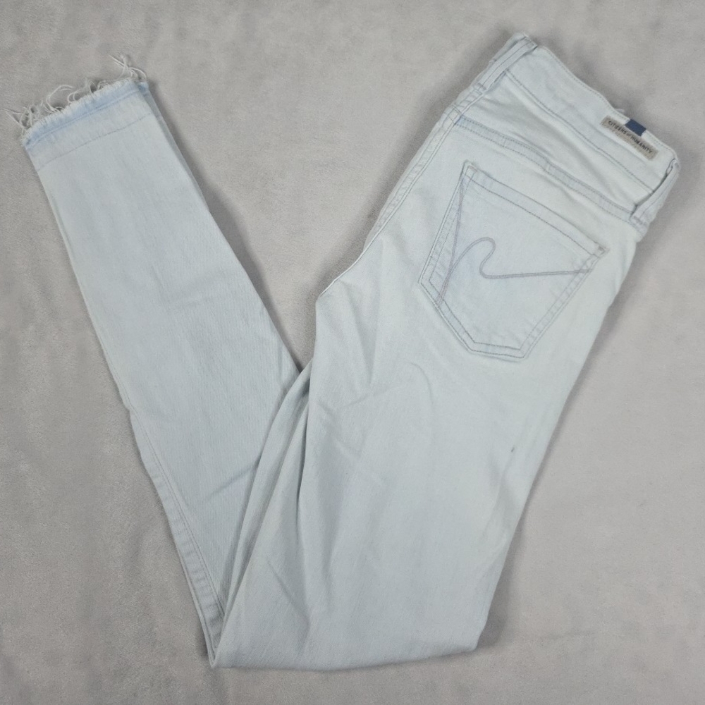 Citizens Of Humanity Avedon Ankle Skinny Flurred Bottom Distressed Size 24